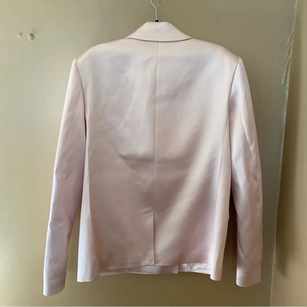 NWT HELSA Heavy Satin Double Breasted Jacket pink blazer Revolve FWRD $398 XS - Picture 13 of 14